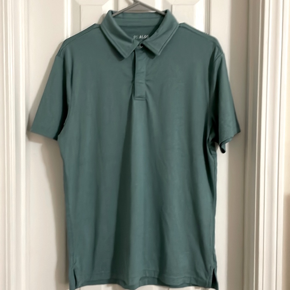 01. Algo Stretchy Teal Polo Shirt - Medium